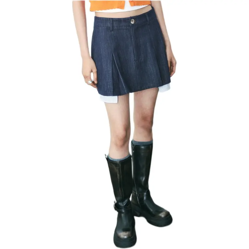 URBAN REVIVO Denim Short Skirts Women's-5