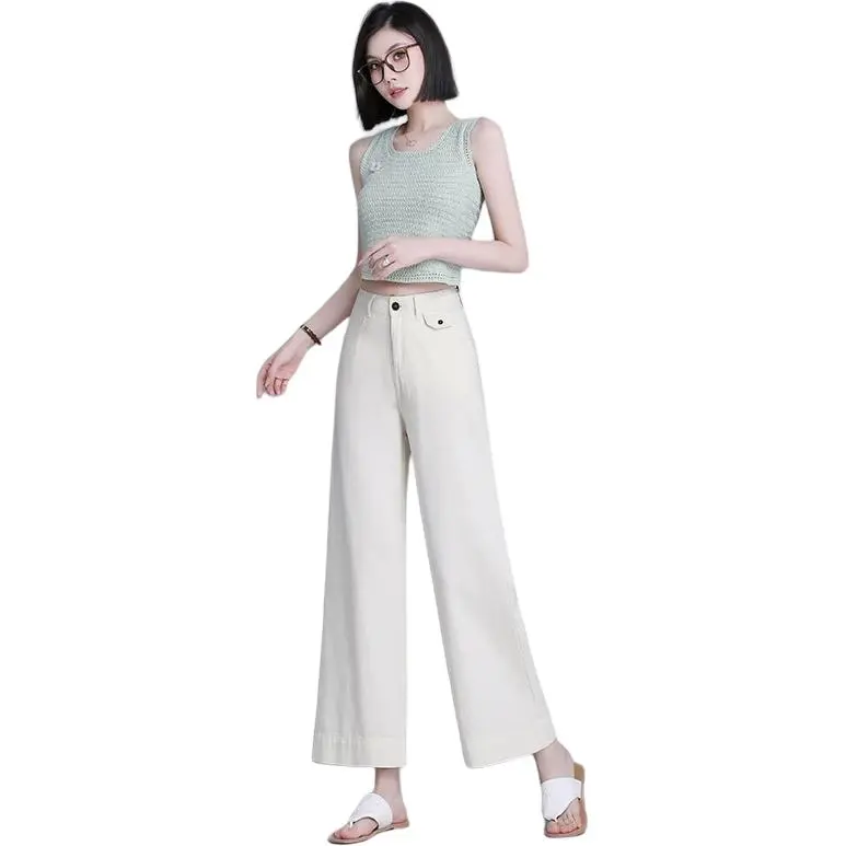 YIRANCHUN Jeans Women's Beige-1