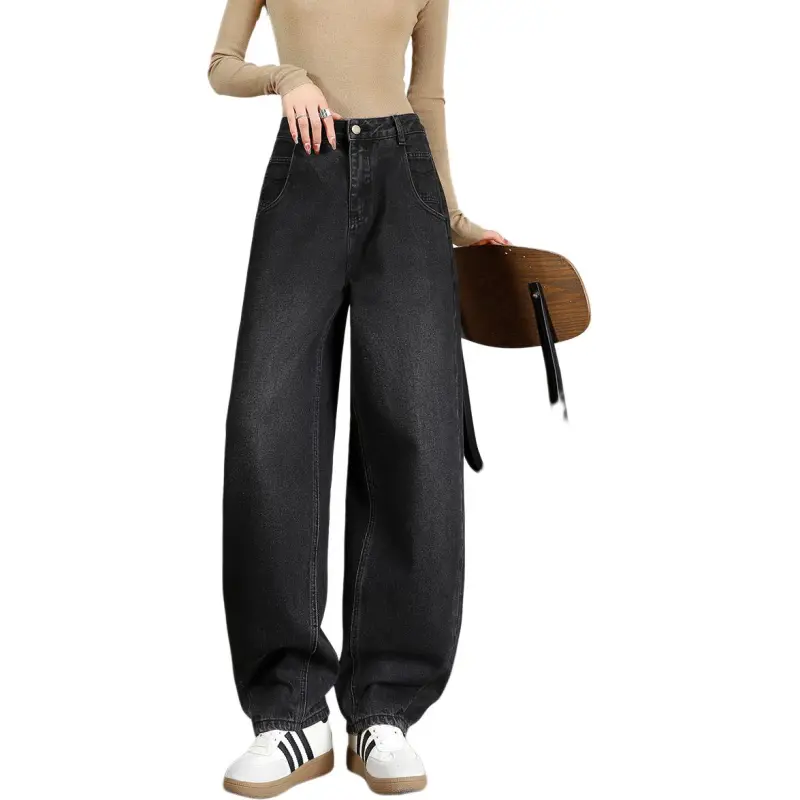 FAWENXIANGZI Jeans Women's Black-3