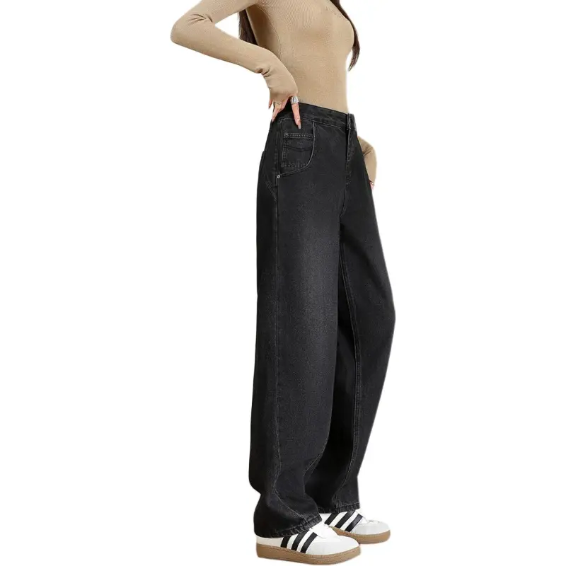 FAWENXIANGZI Jeans Women's Black-4