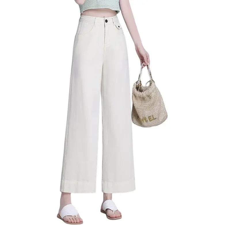 YIRANCHUN Jeans Women's Beige-3