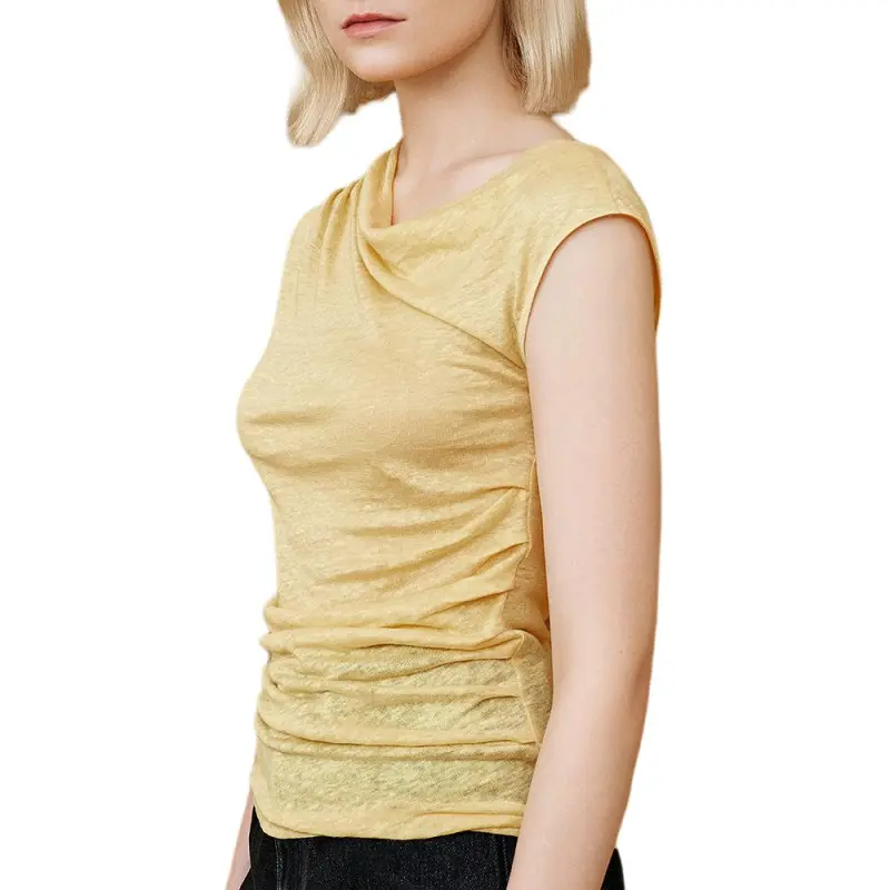 INSUN Tank Tops Women's Light Yellow-4