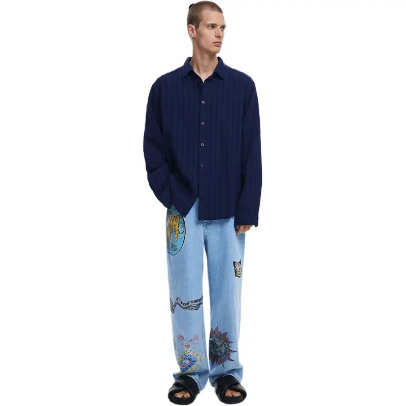 Desigual Shirts Men Marine Blue-4