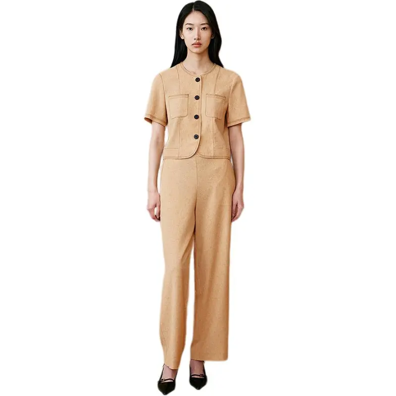INSUN Casual Pants Women's Medium Yellow-2