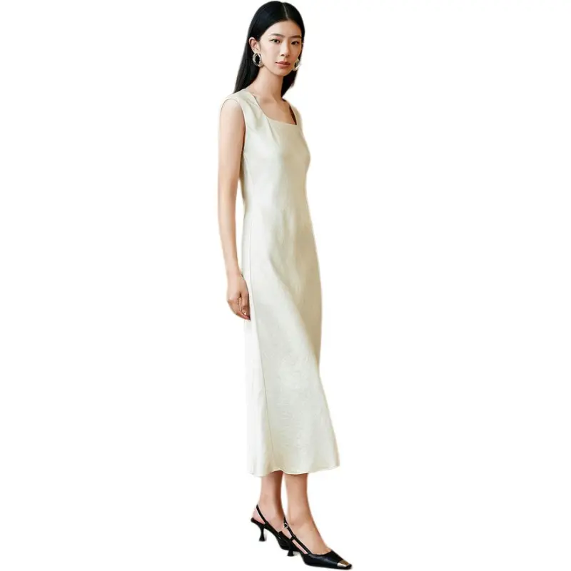 INSUN Sleeveless Dresses Women's Cream White-2