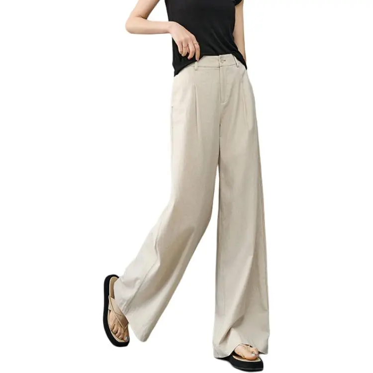 YALIDA Casual Pants Women's Beige-3