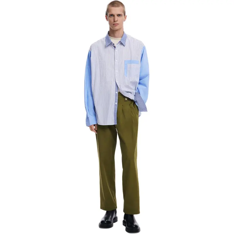 Desigual Shirts Men Aqua Blue-3