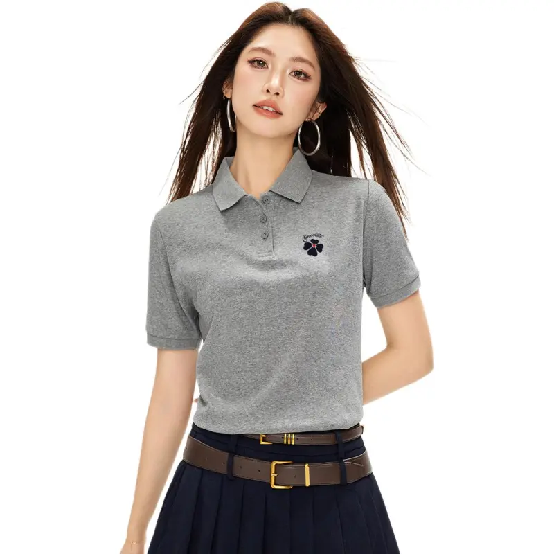  CHOCOOLATE Polo Shirt Women's Gray-3