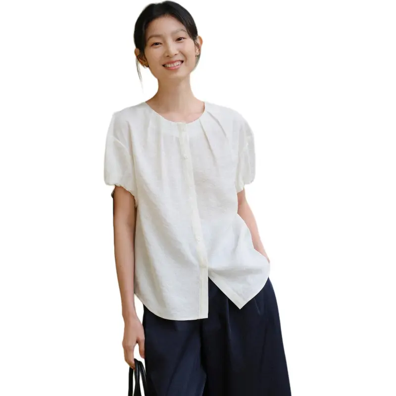 WHITEALLUSION Shirt Women's Ivory Beige-1