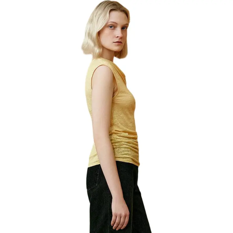 INSUN Tank Tops Women's Light Yellow-5
