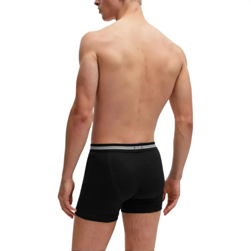HUGO BOSS Knitted-Cotton Trunks With Logo Waistband Underpants Men's 1 Pack Black-1
