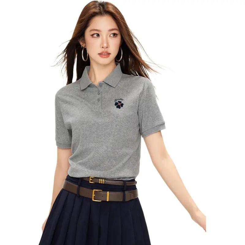  CHOCOOLATE Polo Shirt Women's Gray-4