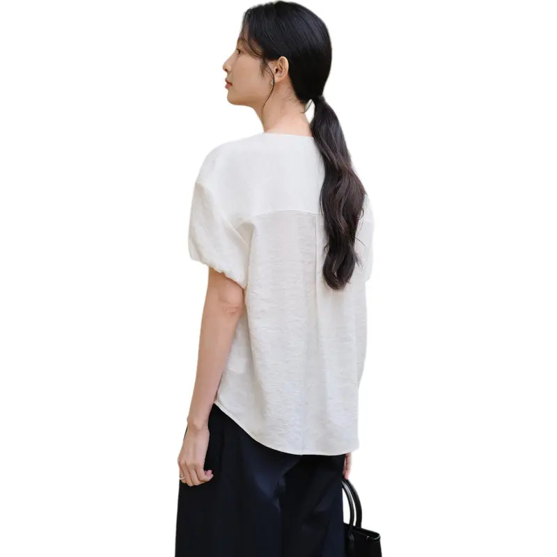 WHITEALLUSION Shirt Women's Ivory Beige-2