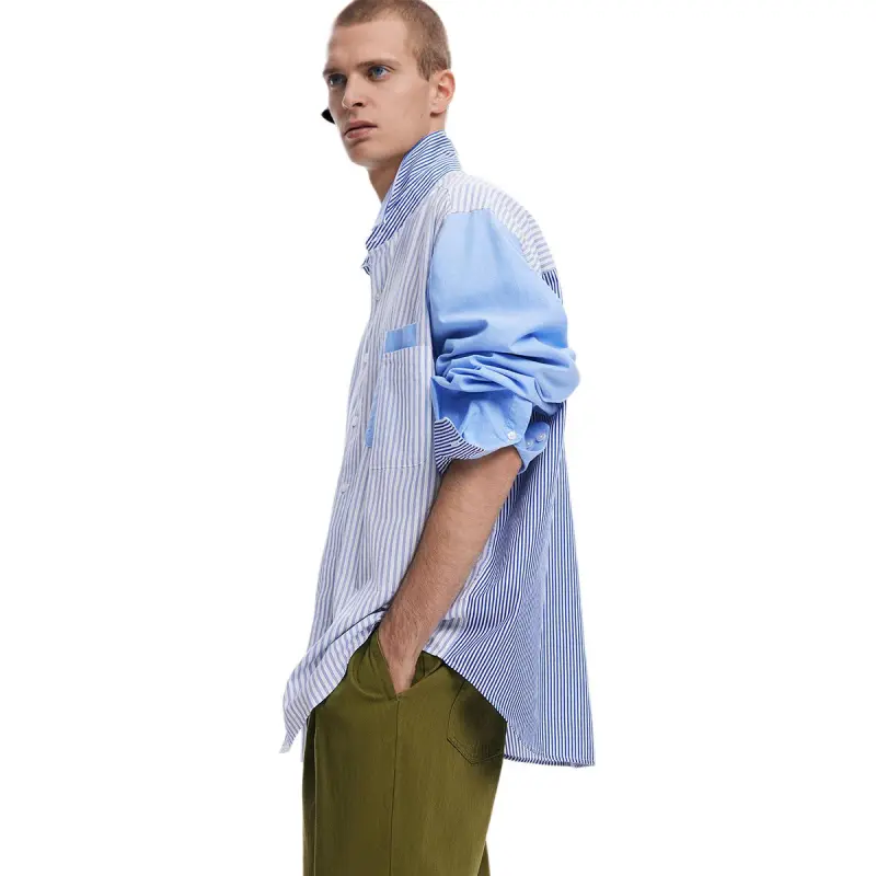 Desigual Shirts Men Aqua Blue-5