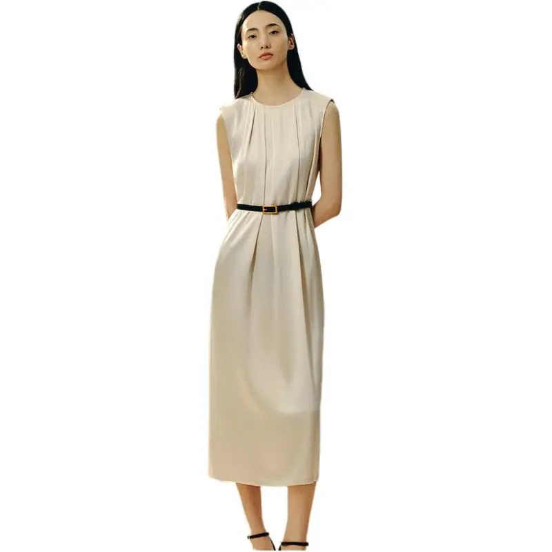 INSUN Sleeveless Dresses Women's Light Apricot-2