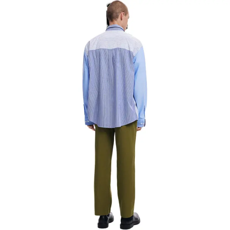Desigual Shirts Men Aqua Blue-6
