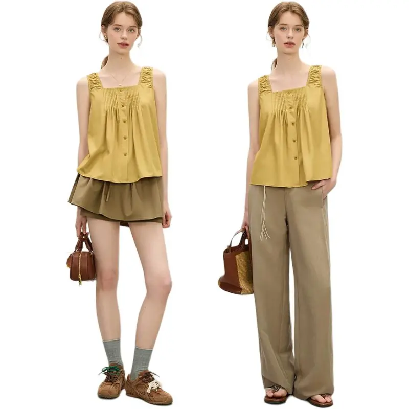 FANSILANEN Shirts Women's Mustard Yellow-3