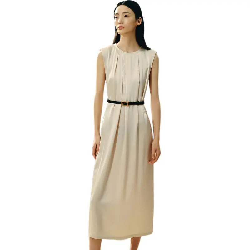 INSUN Sleeveless Dresses Women's Light Apricot-3