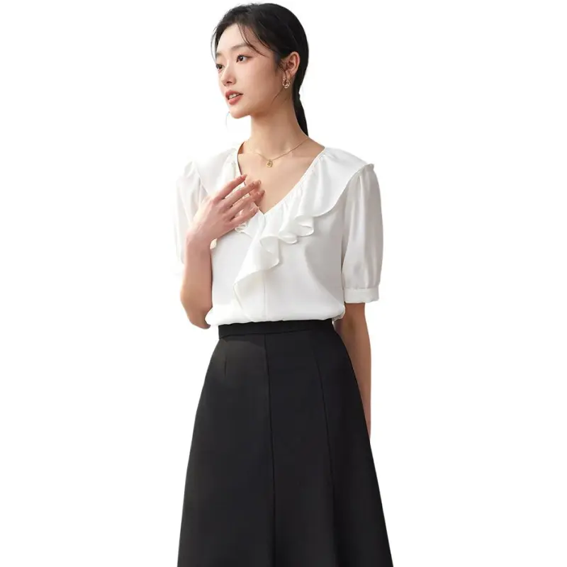 Dajia Poetry Shirts Women's White-1