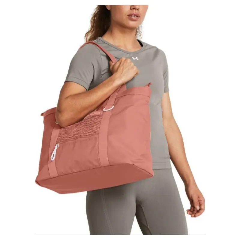 Under Armour Nylon Tote Bag Shopping Bag Shoulder Bag Handbag Regular Women's Canyon Pink & White Quartz-3