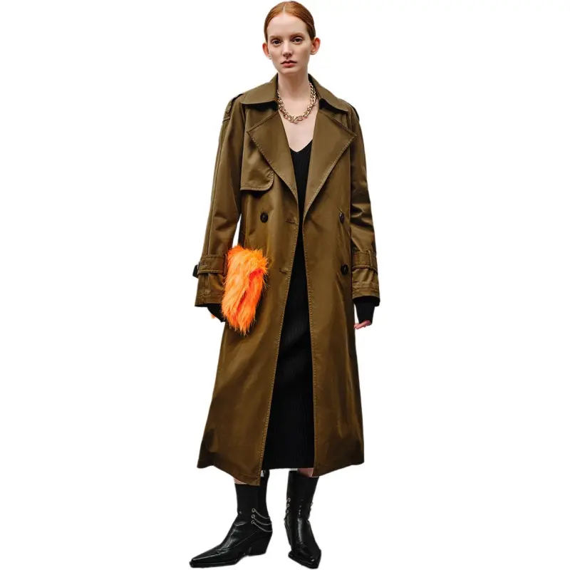INSUN Trench Coats Women's Olive Green-1