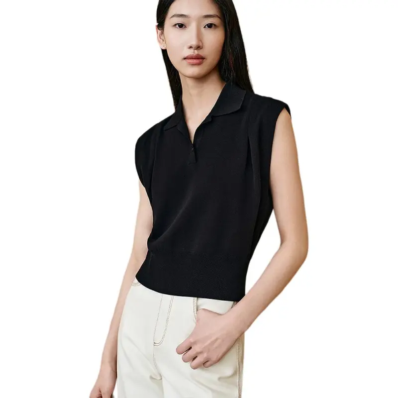 INSUN Polo Shirts Women's Black-2