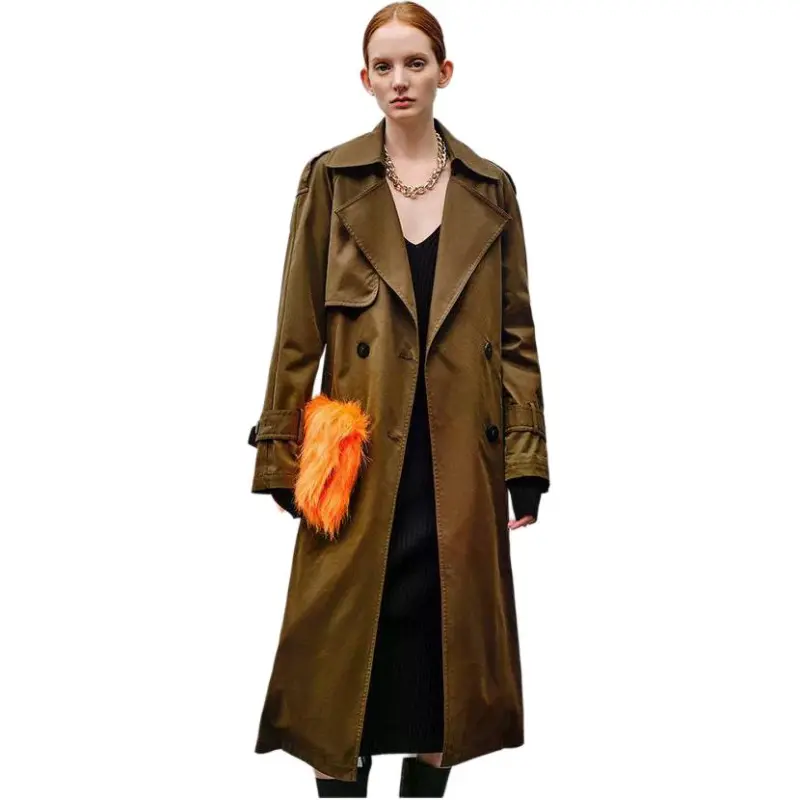 INSUN Trench Coats Women's Olive Green-2