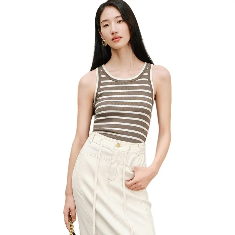 INSUN Tank Tops Women's Khaki-2