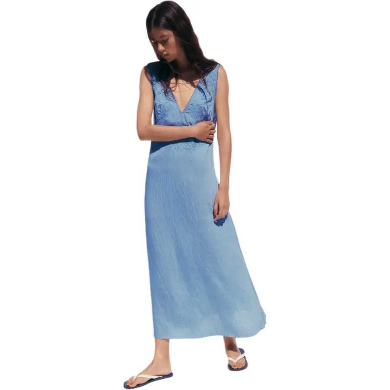 ZARA Sleeveless Dresses Women's Blue-2
