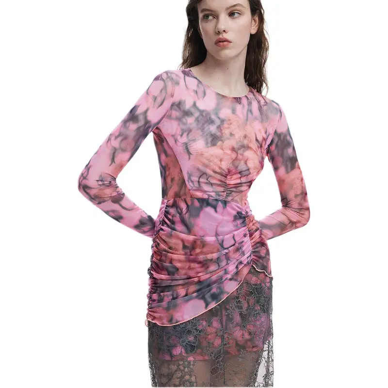 Desigual Long Sleeved Dresses Women's Foundation With Pattern-1