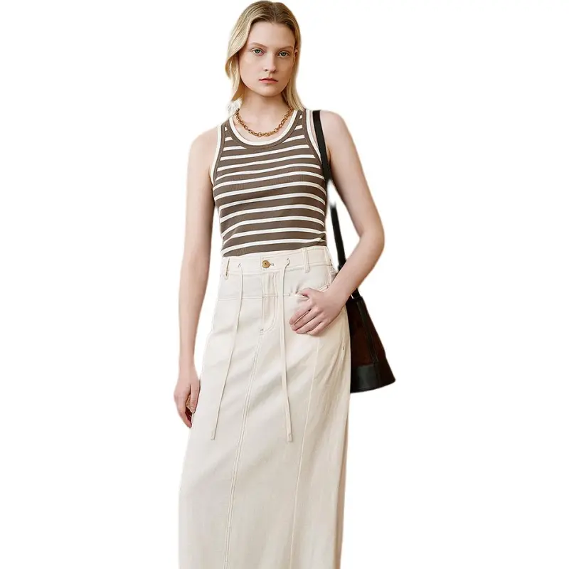 INSUN Tank Tops Women's Khaki-4