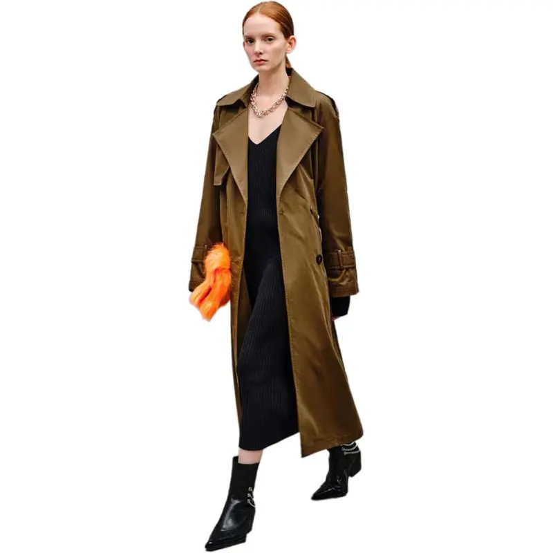 INSUN Trench Coats Women's Olive Green-3