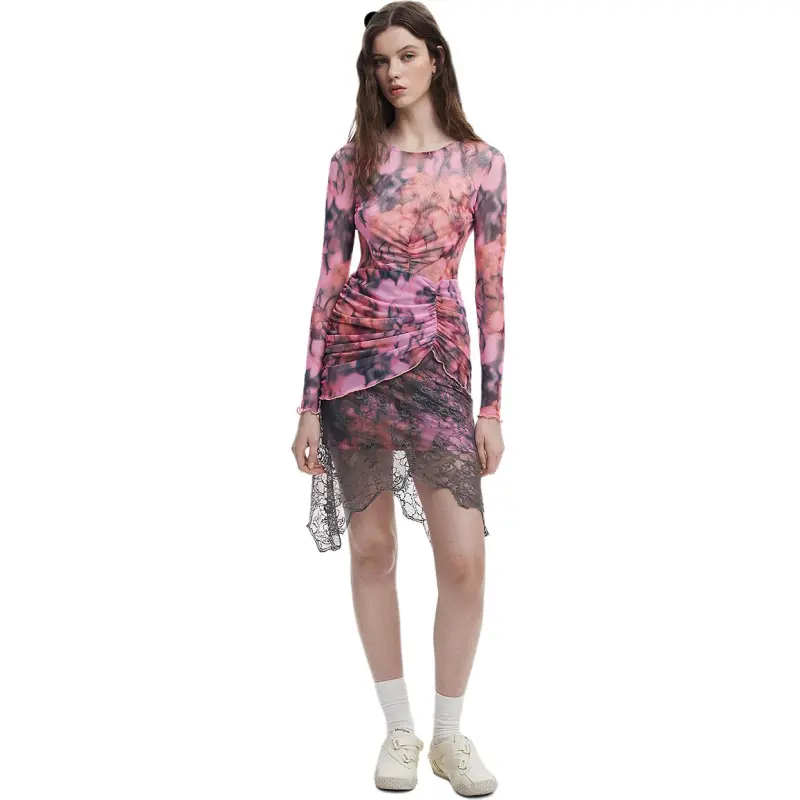 Desigual Long Sleeved Dresses Women's Foundation With Pattern-2