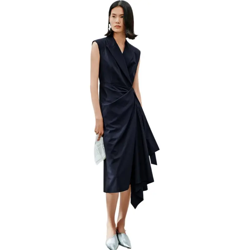 INSUN Sleeveless Dresses Women's Navy Blue-2