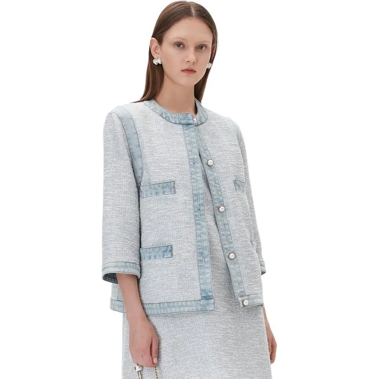 Caroline Denim Jackets Women's Gray Blue-1
