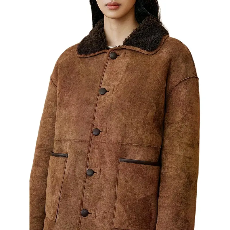 INSUN Cropped Coats Women's Camel-5