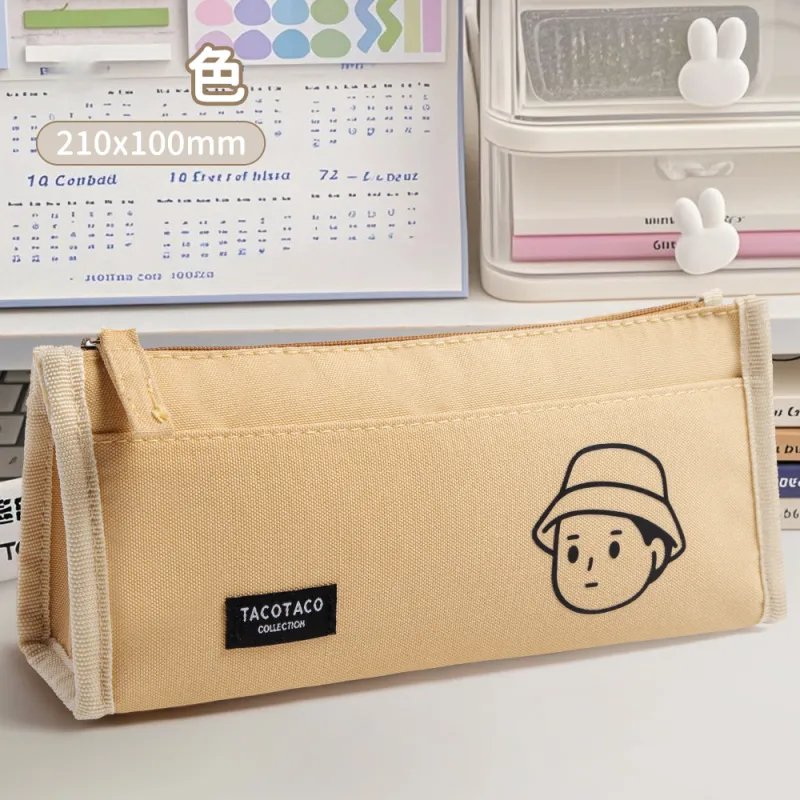 TACOTACO Large Capacity Minimalist Style Pencil Pouch Canvas Storage Bag Pencil Pouches & Cases-7