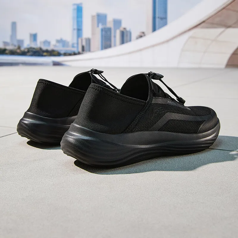 Anta Abrasion Resistant Cushioning Low Top Training Shoes Men's Black-2