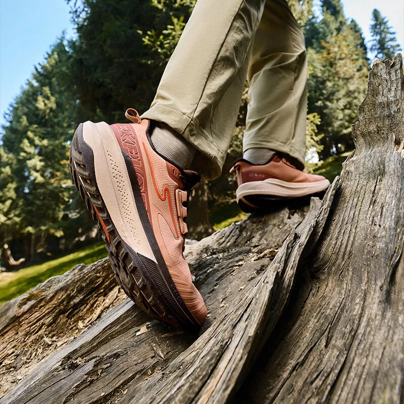 Erke Wild Slip-Resistant Cushioning Water-Resistant Lightweight Low-Top Running Shoes Men's Coral Orange Deep Rosewood-5
