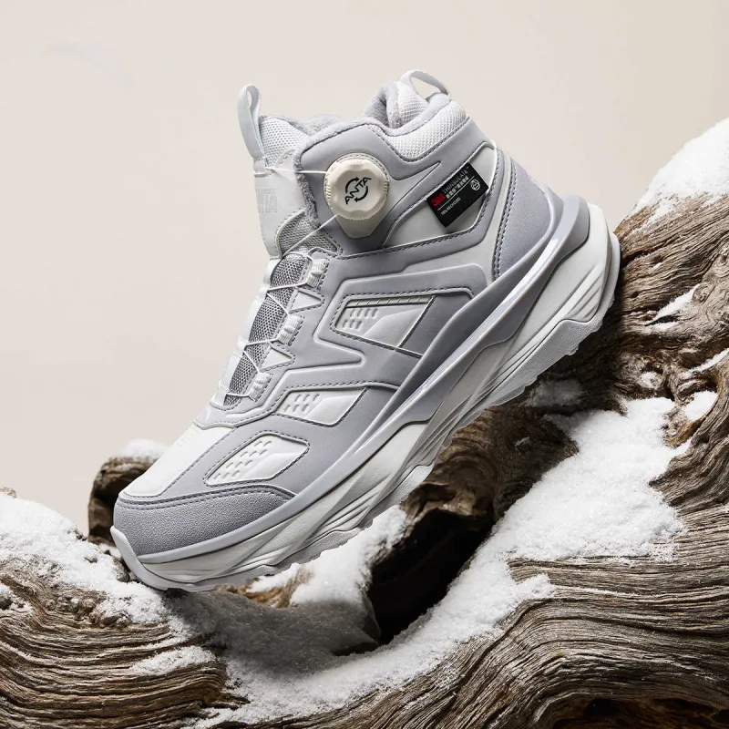 Anta Leap 2nd Generation Balance Warm Height Increasing High Top Casual Shoes Men's Gray-1