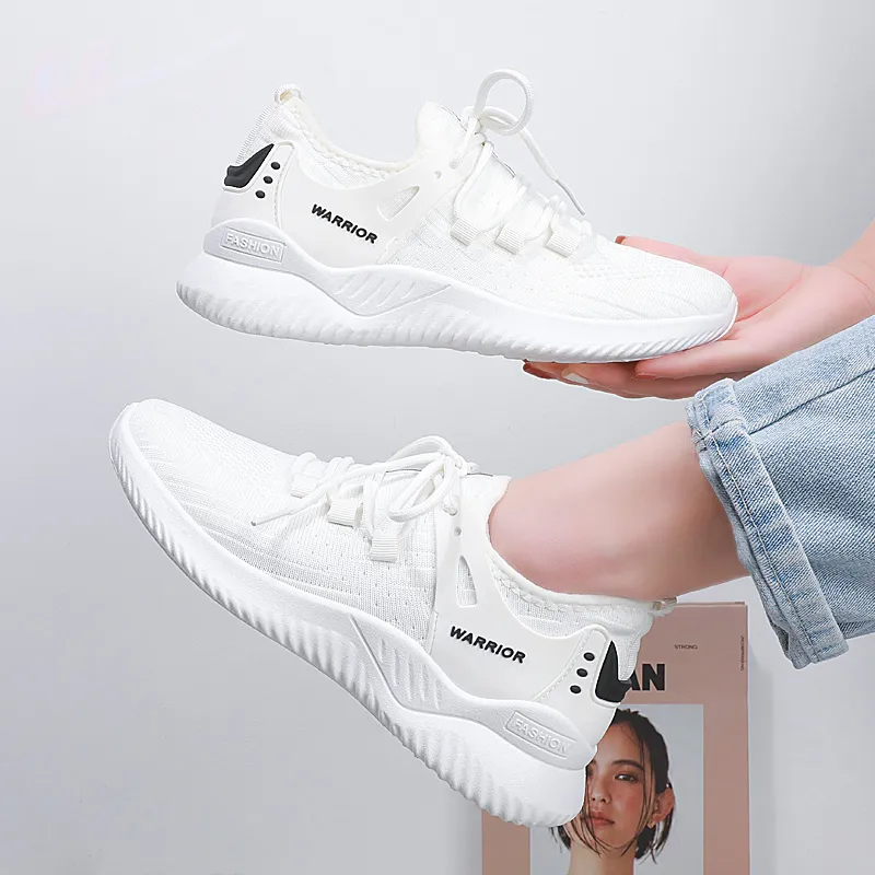 Warrior Cushioned Slip Resistant Low Top Casual Running Shoes Women's White-3