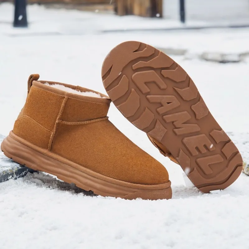 CAMEL Warm Slip-Resistant Ankle-Length Snow Boots Men's-8