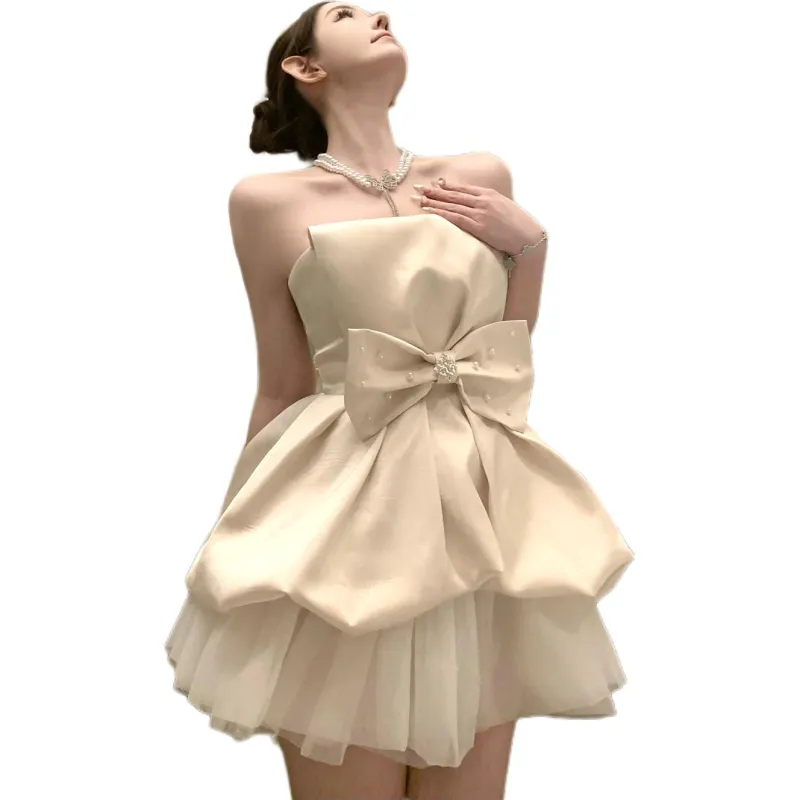 GOSO Sleeveless Dresses Women's Strapless Top Dress-1
