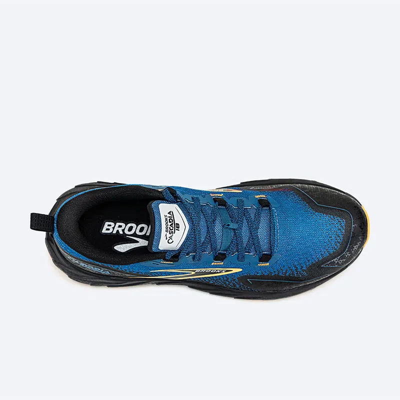Brooks Slip Resistant And Breathable Low Top Running Shoes Men's Blue Black-3
