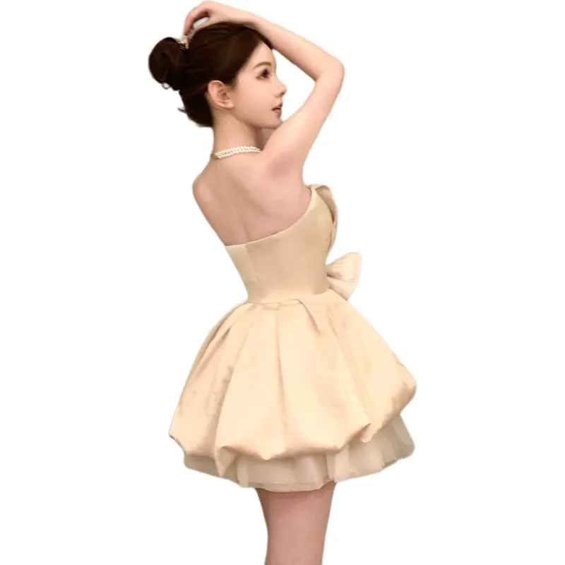 GOSO Sleeveless Dresses Women's Strapless Top Dress-2