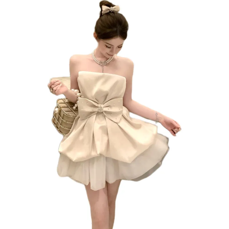 GOSO Sleeveless Dresses Women's Strapless Top Dress-3