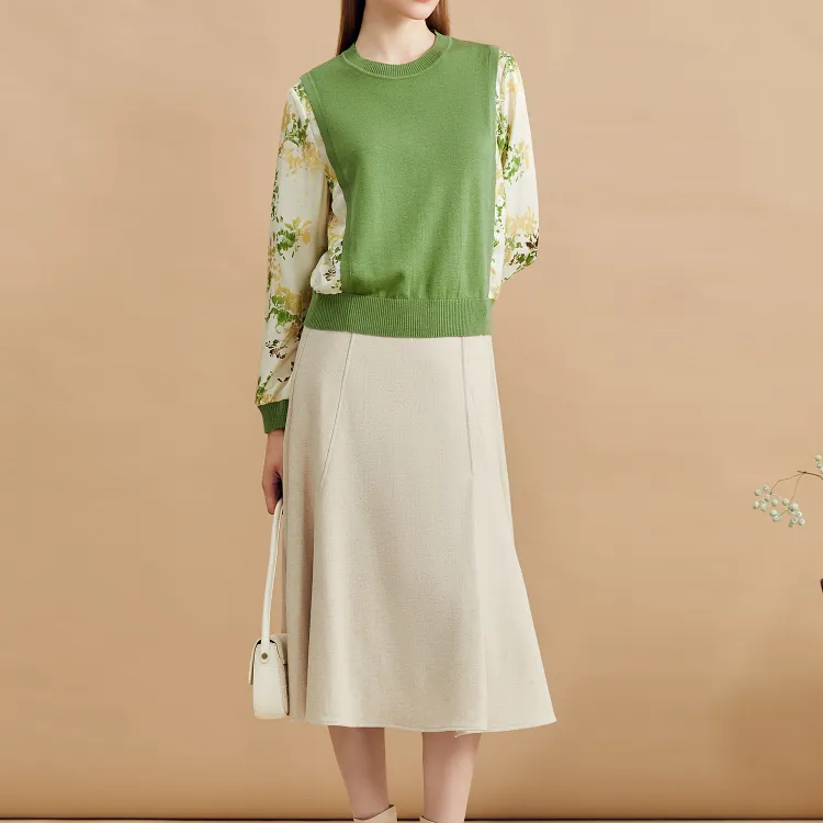 Yiner Cashmere Sweater Women's Fruit Green-1