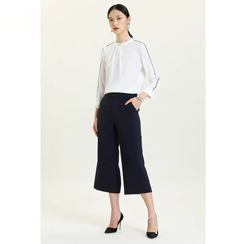 QIAOWANNI Shirt Women's Spray Flow White-2
