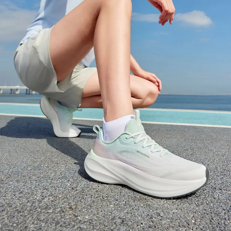 QIAODAN Breathable And Slip Resistant Low Top Casual Running Shoes Women's White-1