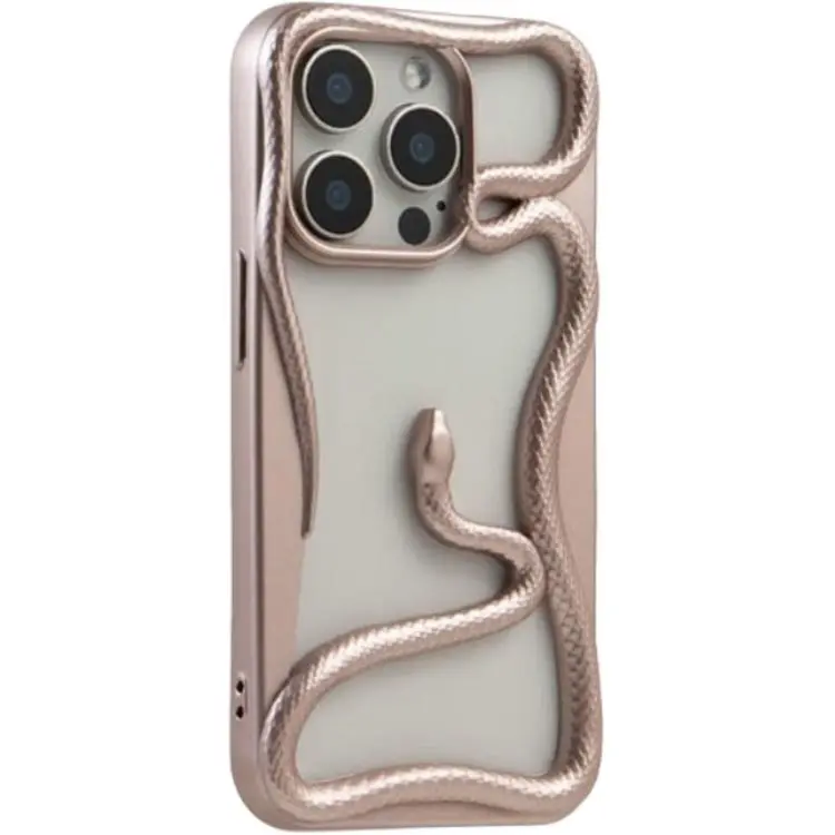 Sopi TPU Material Cut Out 3D Effect Snake Phone Cases Compatible With IPhone 16/15 Pro Max/Apple 13/14 Pro/Max-1